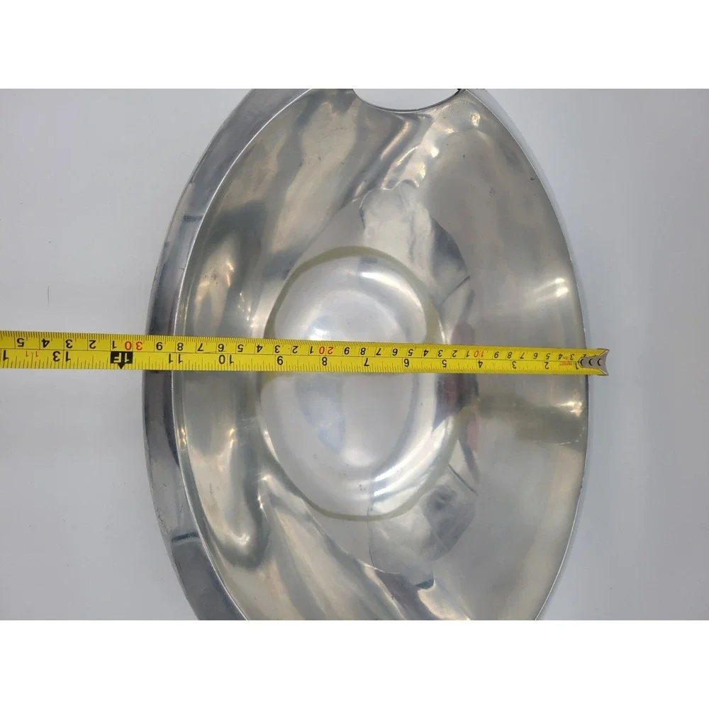 Dansk Rivet‎ Serving Bowl aluminum holloware Metal Modern discontinued 16